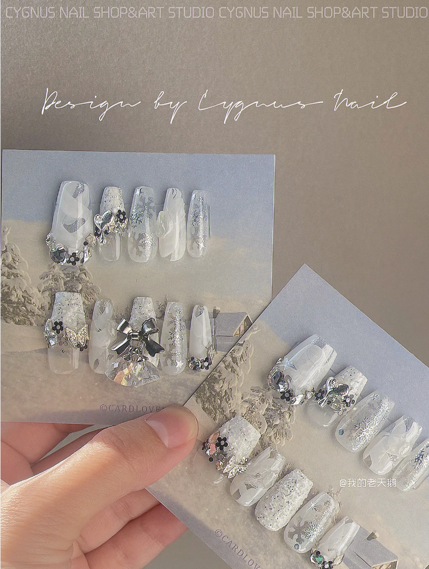 Snow Fairy 3D Bell Press On Nails Set