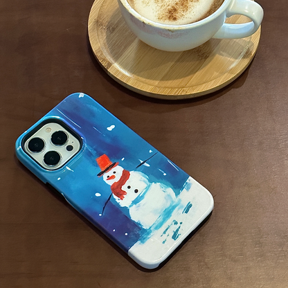 Snowman Hug Printed Double Layer Phone Case