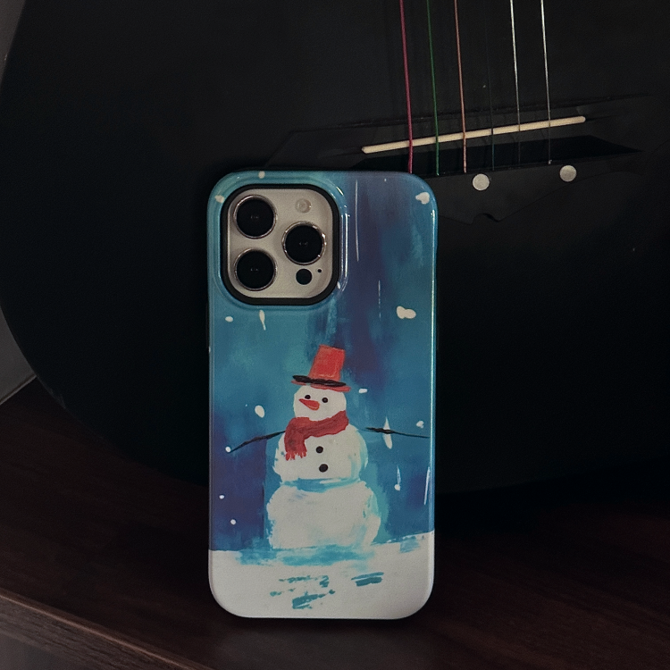 Snowman Hug Printed Double Layer Phone Case