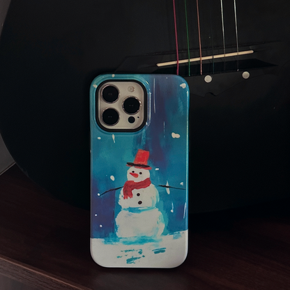 Snowman Hug Printed Double Layer Phone Case