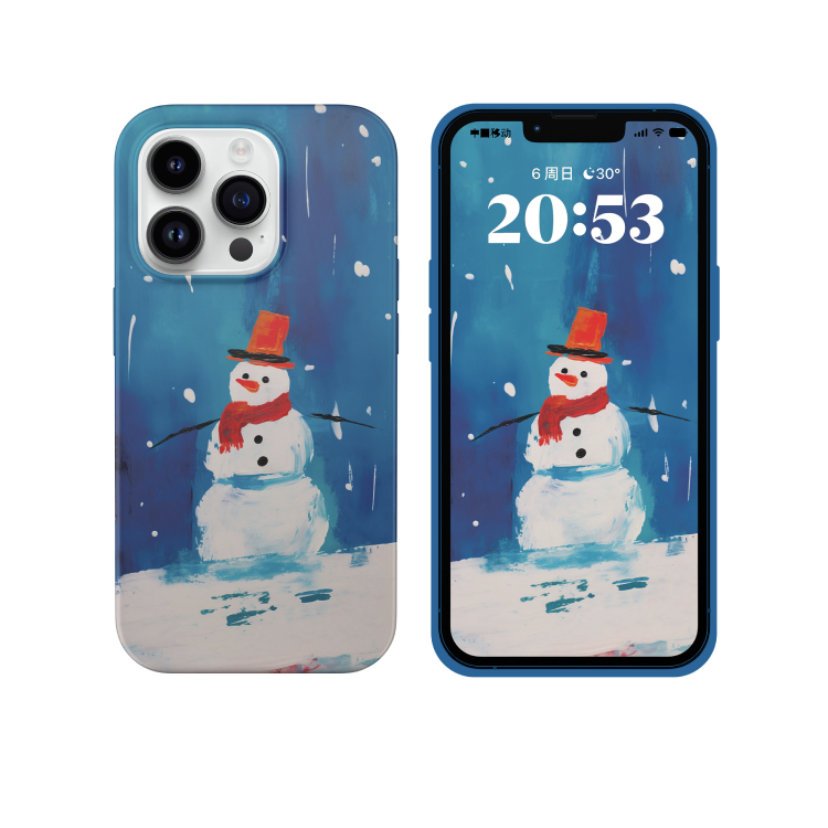 Snowman Hug Printed Double Layer Phone Case
