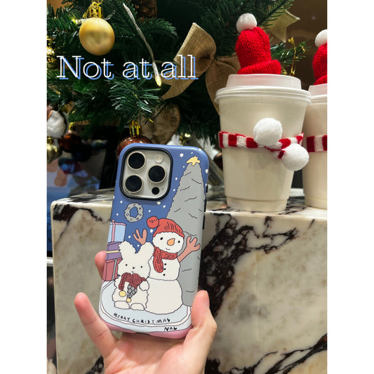 Snowman Printed Double Layer Phone Case