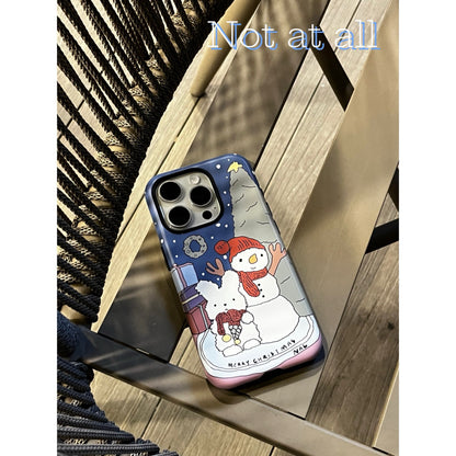 Snowman Printed Double Layer Phone Case