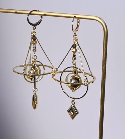 Solar Dial Track Earrings