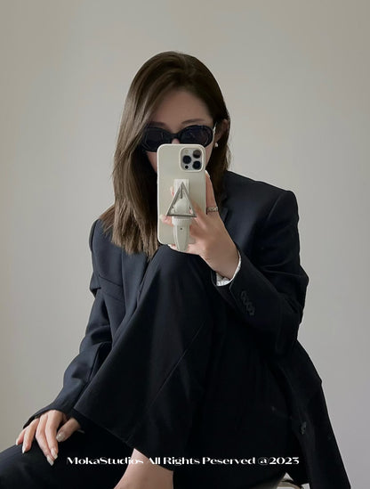 Solid Color Phone Case With Wrist Strap