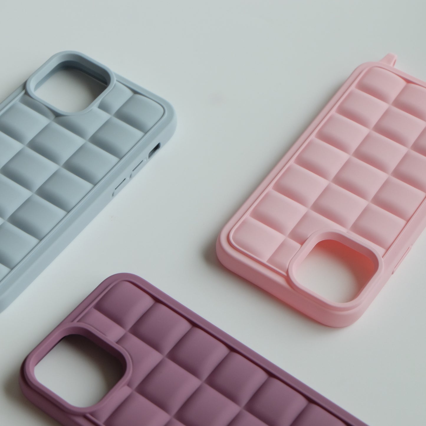 Solid Color Square Crossbody Strap Phone Case