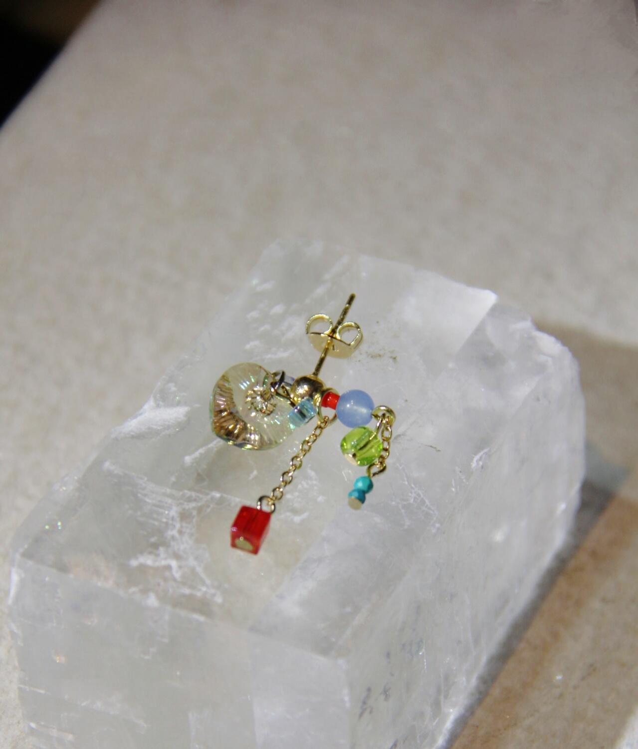 Sparkling Heart Colorful Beads Earrings