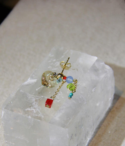 Sparkling Heart Colorful Beads Earrings