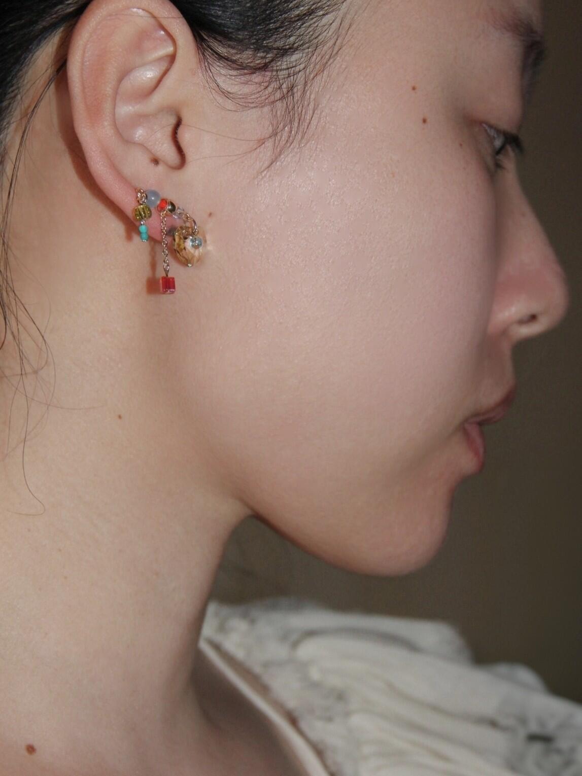 Sparkling Heart Colorful Beads Earrings