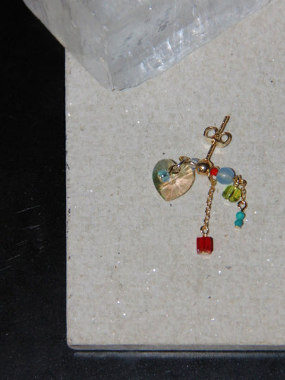Sparkling Heart Colorful Beads Earrings