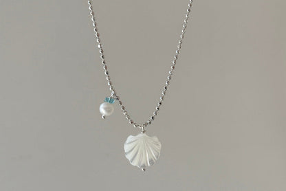 Sparkling Nacre Shell Silver Necklace