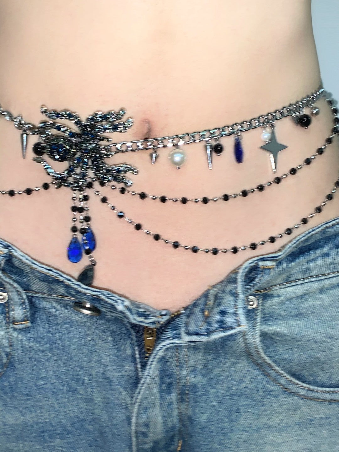 Spider Lady Tassel Layered Waist Chain
