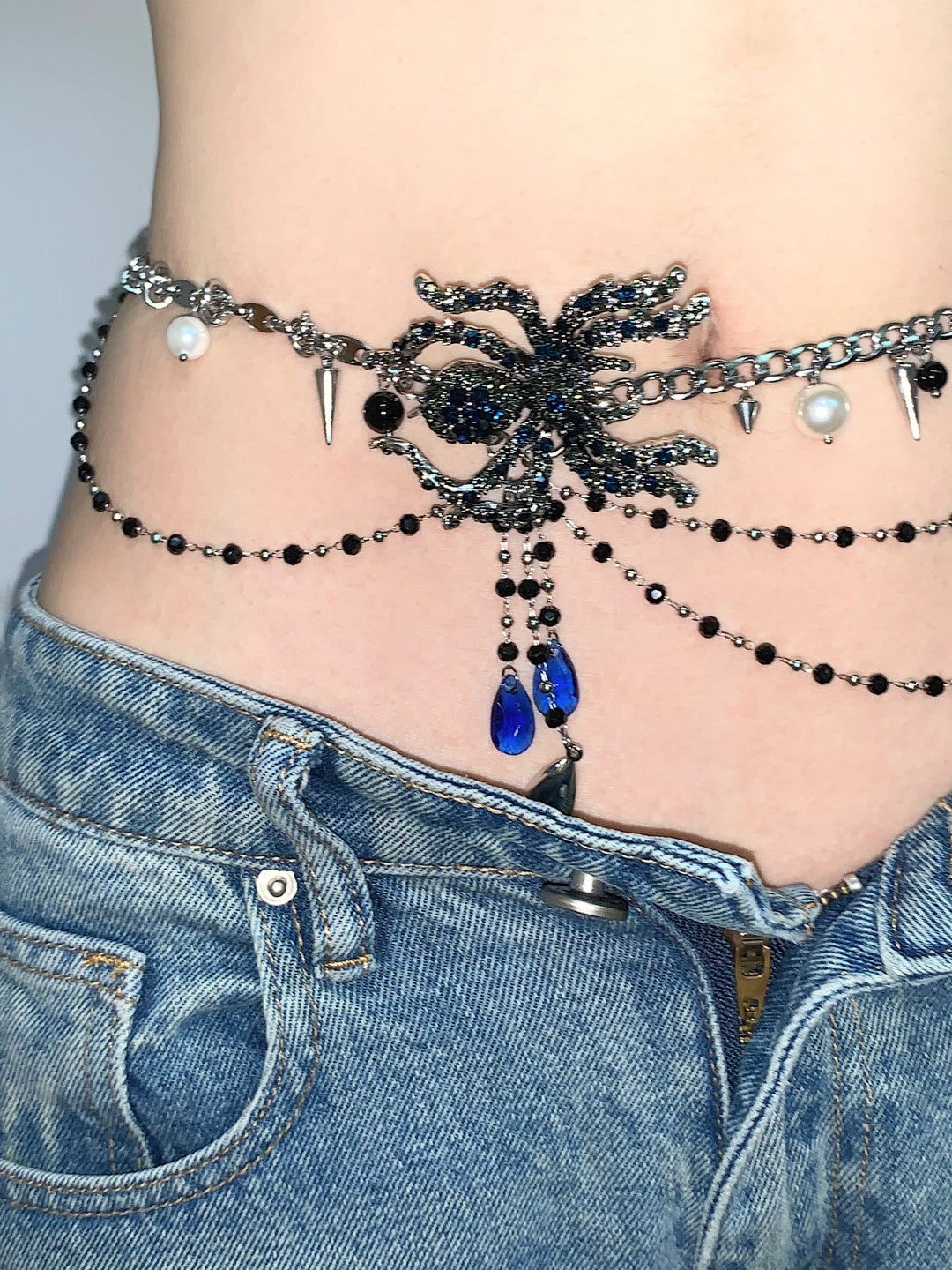 Spider Lady Tassel Layered Waist Chain