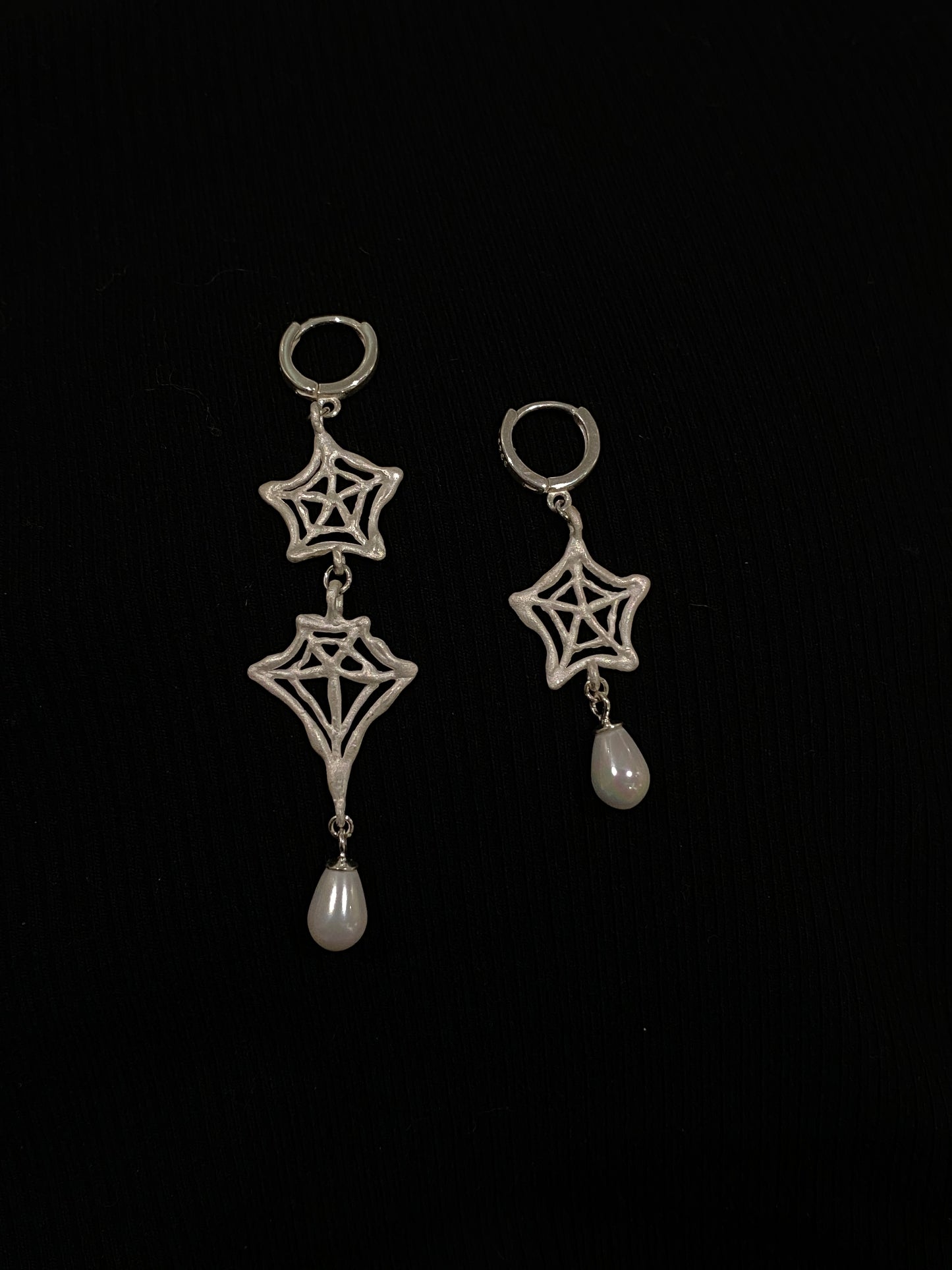 Spiderweb Crystal Silver Earring