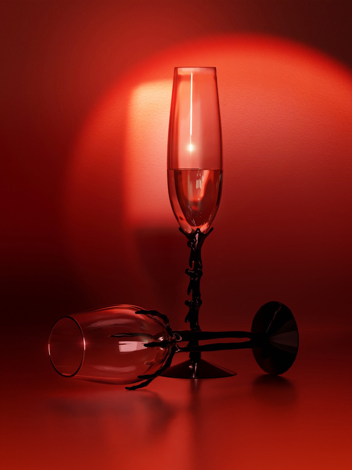 Spine Skeleton Design Crystal Champagne Glass