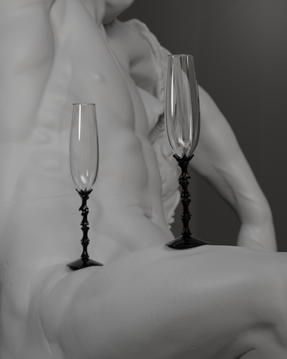Spine Skeleton Design Crystal Champagne Glass