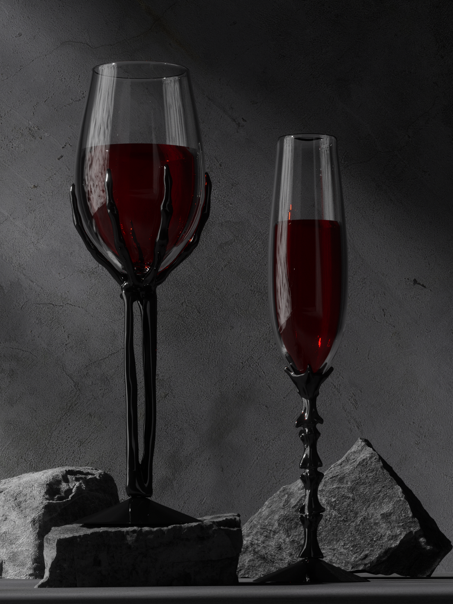 Spine Skeleton Design Crystal Champagne Glass