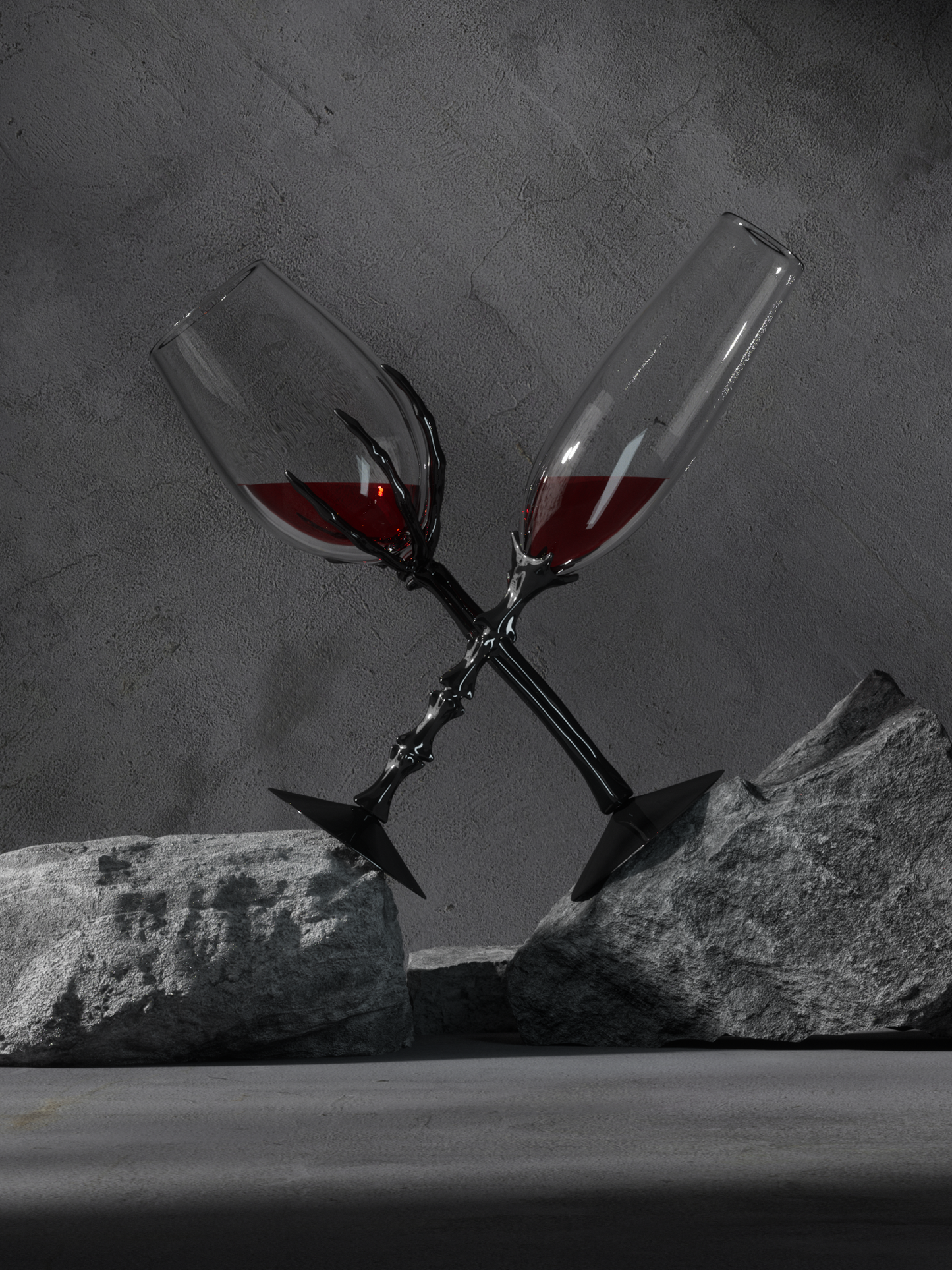 Spine Skeleton Design Crystal Champagne Glass