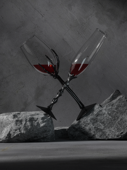 Spine Skeleton Design Crystal Champagne Glass