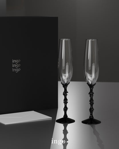 Spine Skeleton Design Crystal Champagne Glass