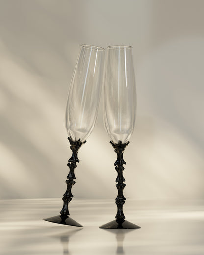 Spine Skeleton Design Crystal Champagne Glass