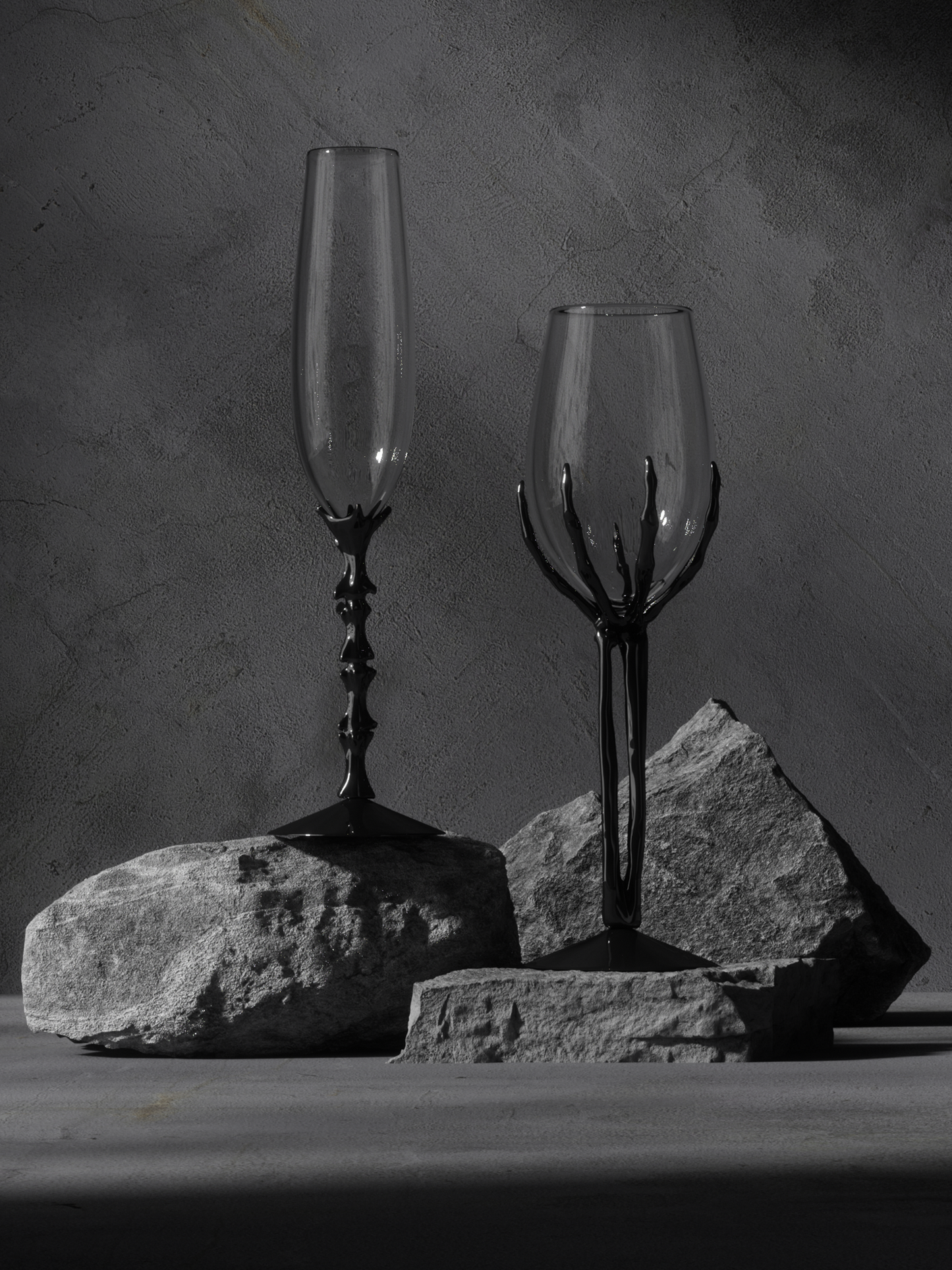Spine Skeleton Design Crystal Champagne Glass