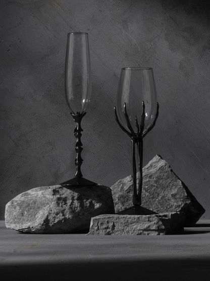Spine Skeleton Design Crystal Champagne Glass