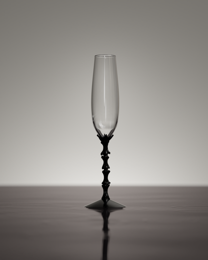 Spine Skeleton Design Crystal Champagne Glass