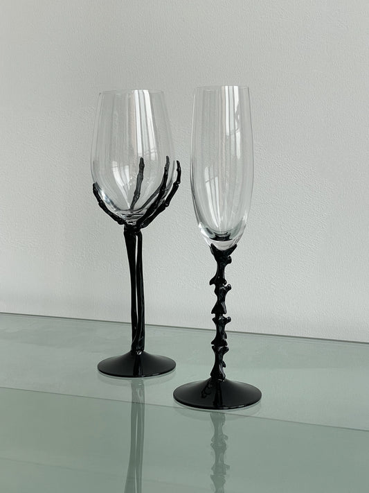 Spine Skeleton Design Crystal Champagne Glass