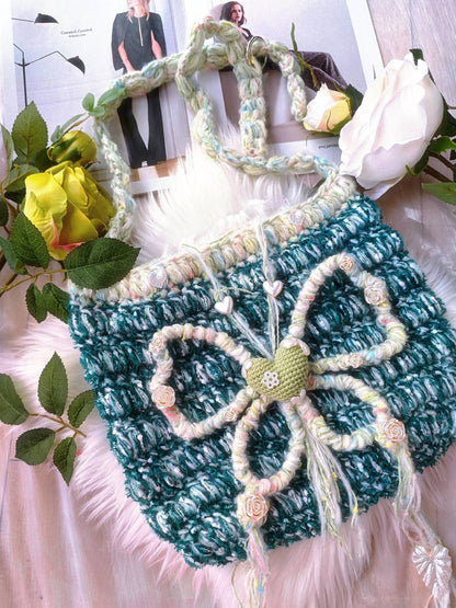 Spring Butterfly Crochet Crossbody Bag