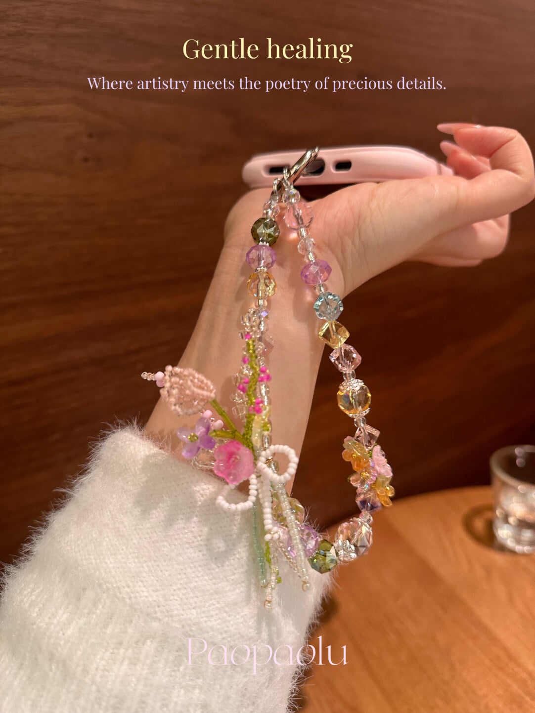 Spring Garden Beaded Phone Charm