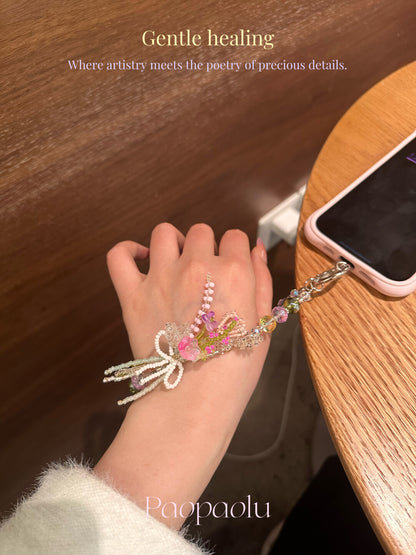 Spring Garden Beaded Phone Charm