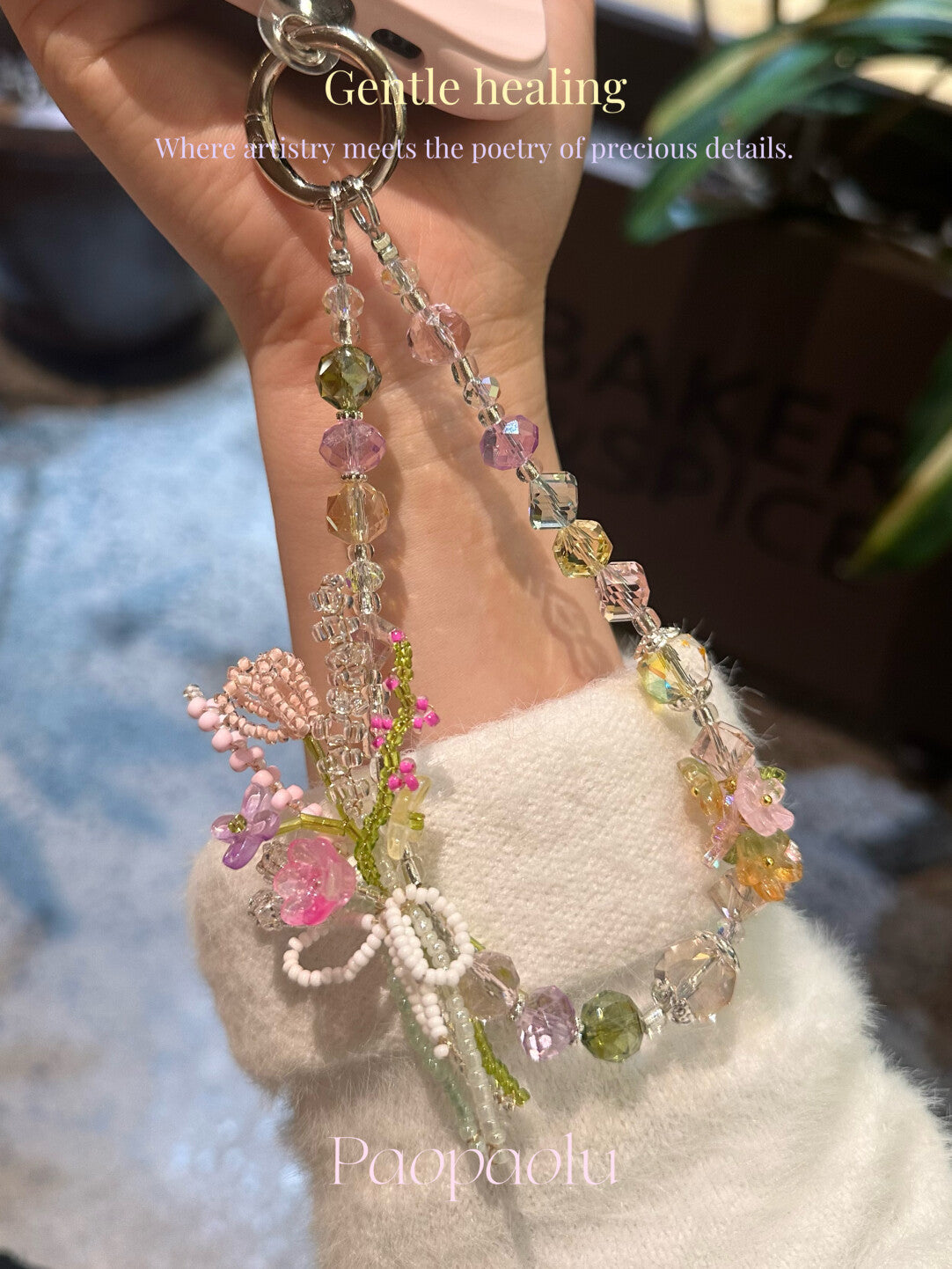 Spring Garden Beaded Phone Charm
