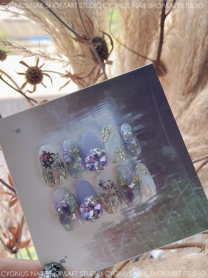 Spring Garden Hand Painted Luxury Press On Nails Set
