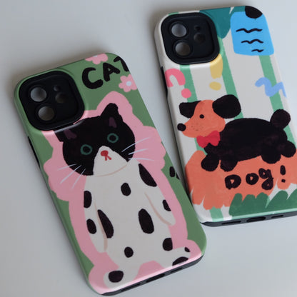 Standing Cow Cat Dachshund Printed Phone Case