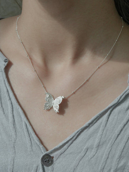 Star Moon Butterfly Silver Necklace