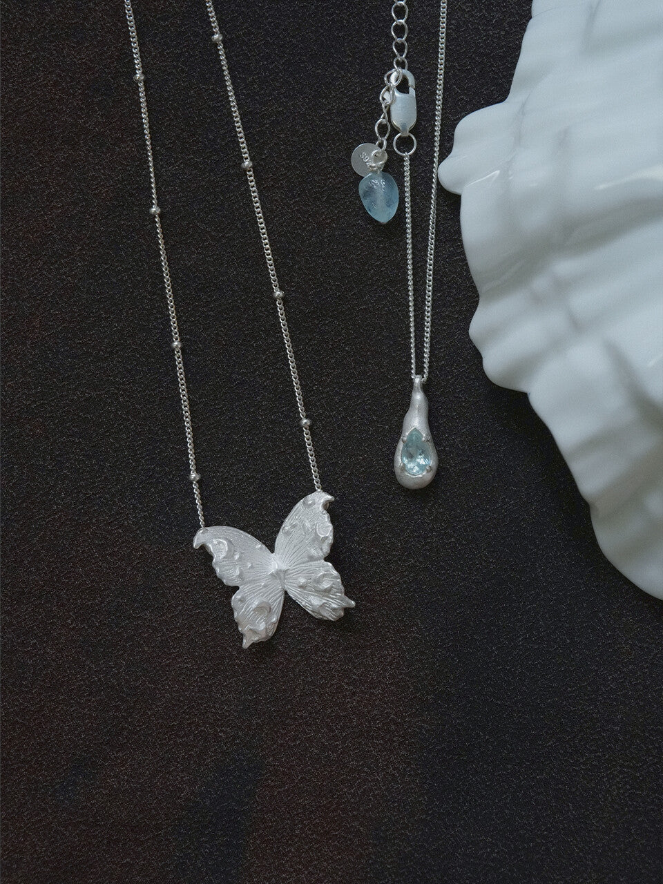 Star Moon Butterfly Silver Necklace