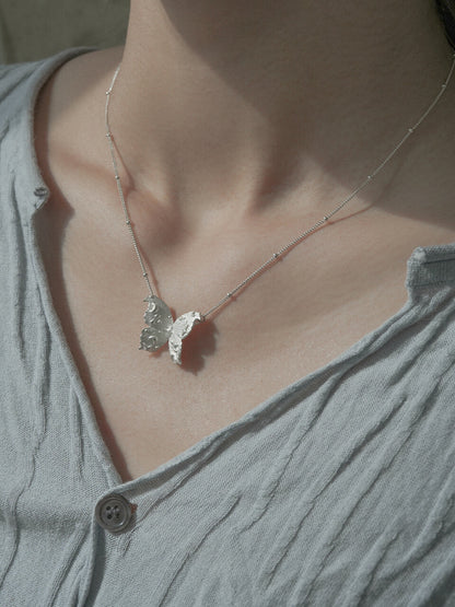 Star Moon Butterfly Silver Necklace