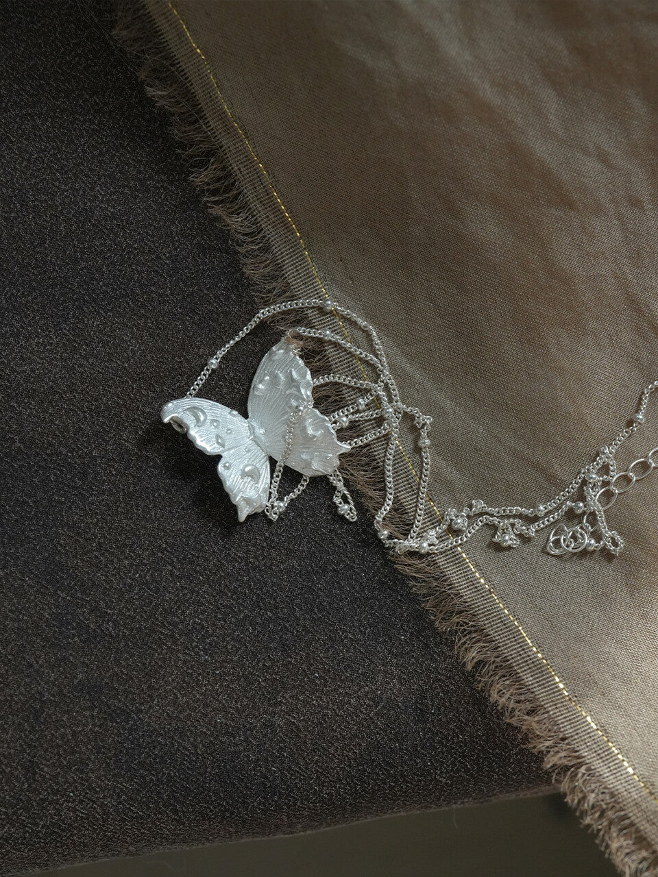 Star Moon Butterfly Silver Necklace