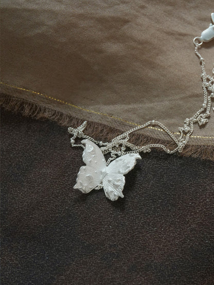 Star Moon Butterfly Silver Necklace
