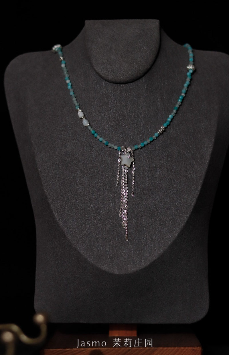 Star Pendant Tassel Beaded Necklace