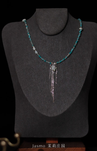 Star Pendant Tassel Beaded Necklace