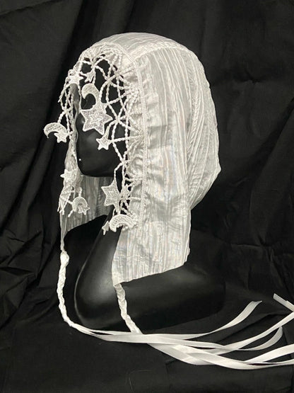 Star & Moon Myth Lace Ruffled Tassel Hood