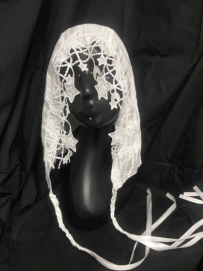 Star & Moon Myth Lace Ruffled Tassel Hood
