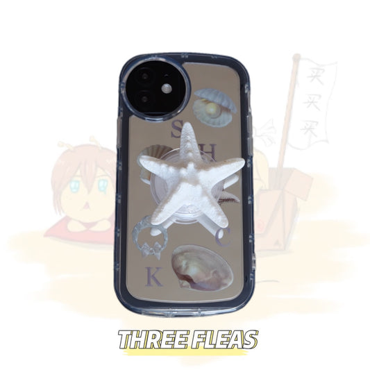 Starfish Shell Printed Mirror Phone Case