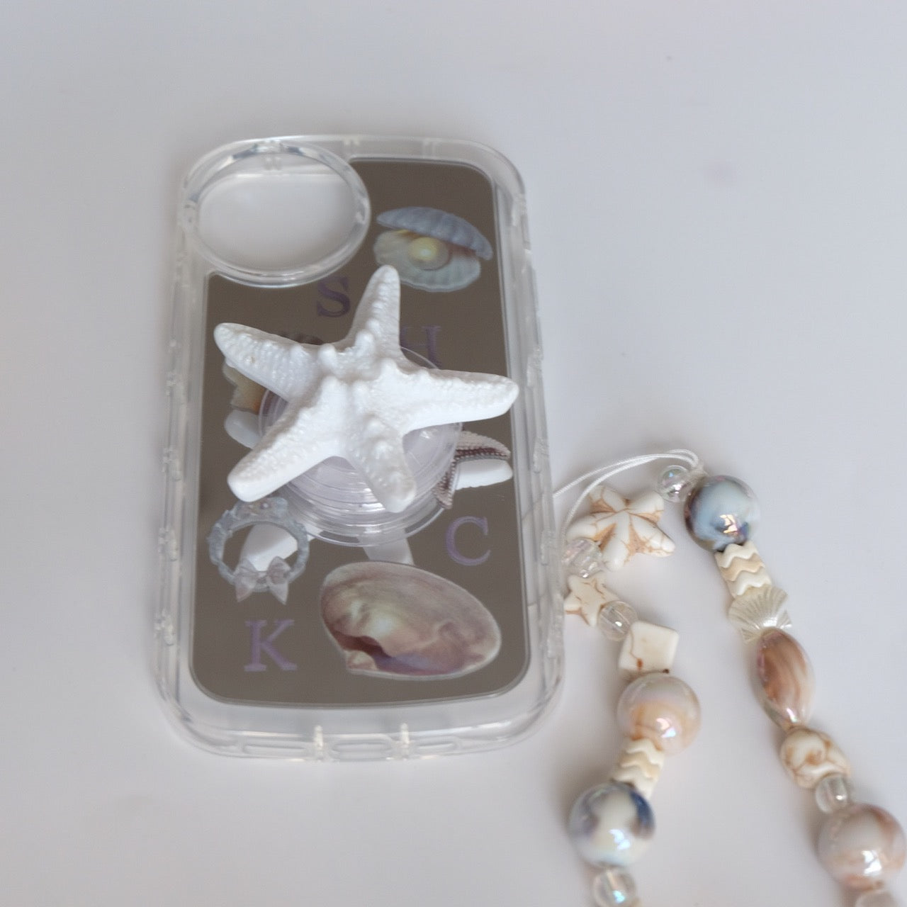 Starfish Shell Printed Mirror Phone Case