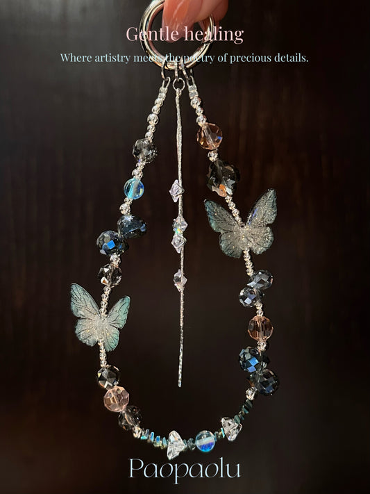 Starlight Butterfly Beaded Phone Charm
