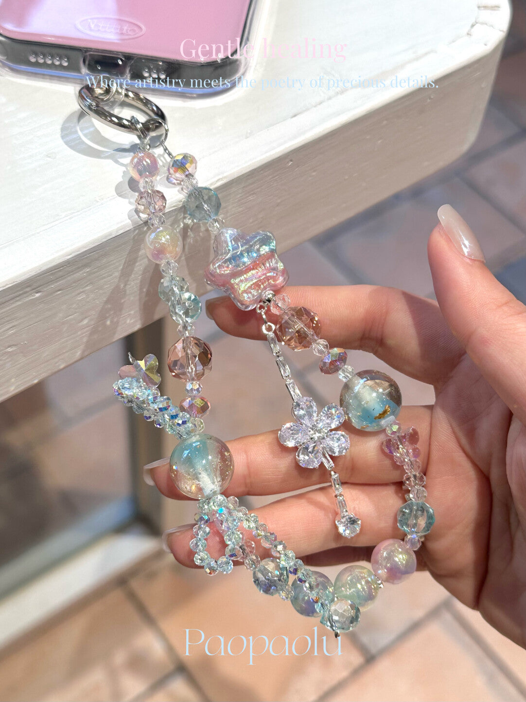 Starlit Candy Beaded Phone Charm
