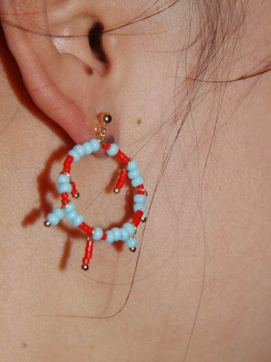 Keisha Cardinal Orange Circle Beaded Earrings
