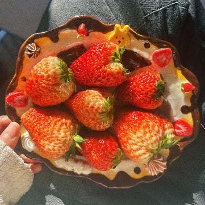 Strawberry Chocolate Ceramic Plate